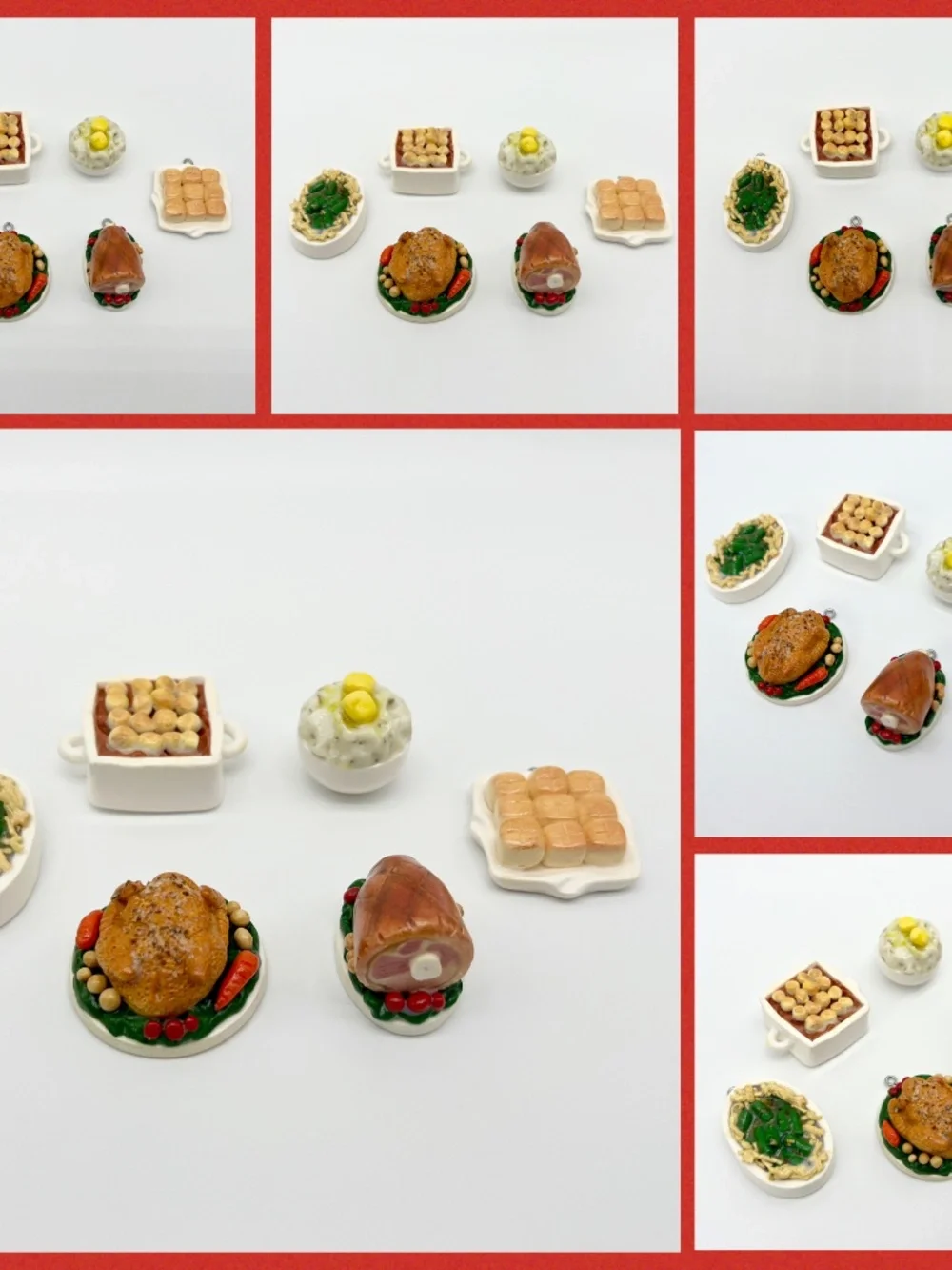 Thanksgiving/Christmas Dinner Ornament | Handmade Holiday Food Decor